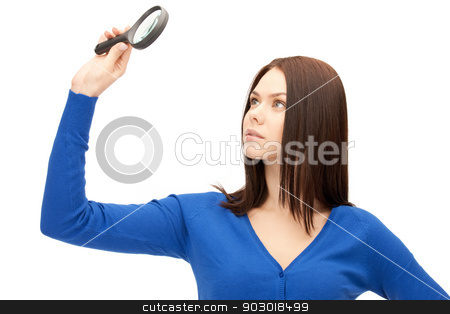 To use this stock image in your creative project, please select the size you need over to the right and click the "Add to Cart" button.
Your downloaded image will come with the Cutcaster watermark removed so don’t worry about the watermark you see on this page. woman with magnifying glass stock photo, picture of beautiful woman with magnifying glass by Syda Productions