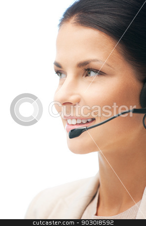 To use this stock image in your creative project, please select the size you need over to the right and click the "Add to Cart" button.
Your downloaded image will come with the Cutcaster watermark removed so don’t worry about the watermark you see on this page. helpline stock photo, bright picture of friendly female helpline operator by Syda Productions