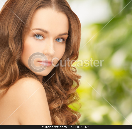 To use this stock image in your creative project, please select the size you need over to the right and click the "Add to Cart" button.
Your downloaded image will come with the Cutcaster watermark removed so don’t worry about the watermark you see on this page. beautiful woman with long hair stock photo, health and beauty, eco, bio, nature concept - face of beautiful woman with long hair over green background by Syda Productions