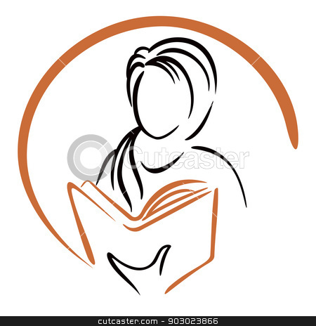To use this stock image in your creative project, please select the size you need over to the right and click the "Add to Cart" button.
Your downloaded image will come with the Cutcaster watermark removed so don’t worry about the watermark you see on this page. Education icon stock vector clipart, Symbol of women learning from book by Oxygen64