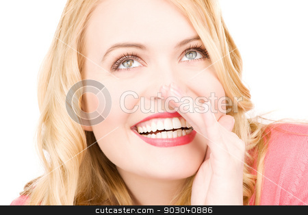 To use this stock image in your creative project, please select the size you need over to the right and click the "Add to Cart" button.
Your downloaded image will come with the Cutcaster watermark removed so don’t worry about the watermark you see on this page. gossip stock photo, bright picture of young woman whispering gossip by Syda Productions