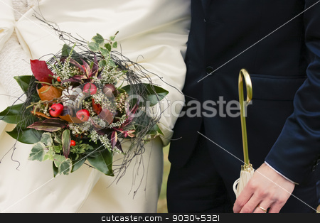 To use this stock image in your creative project, please select the size you need over to the right and click the "Add to Cart" button.
Your downloaded image will come with the Cutcaster watermark removed so don’t worry about the watermark you see on this page. Wedding theme stock photo, Wedding theme of bride and groom with autumnal accessories by Natalia Macheda