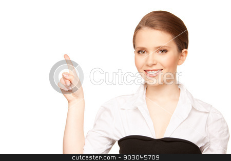 To use this stock image in your creative project, please select the size you need over to the right and click the "Add to Cart" button.
Your downloaded image will come with the Cutcaster watermark removed so don’t worry about the watermark you see on this page. businesswoman pointing her finger stock photo, picture of attractive young businesswoman pointing her finger by Syda Productions