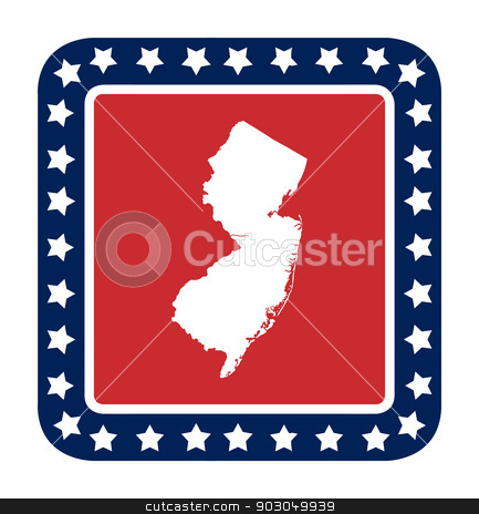 To use this stock image in your creative project, please select the size you need over to the right and click the "Add to Cart" button.
Your downloaded image will come with the Cutcaster watermark removed so don’t worry about the watermark you see on this page. New Jersey state button stock photo, New Jersey state button on American flag in flat web design style, isolated on white background. by Martin Crowdy