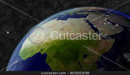 To use this stock image in your creative project, please select the size you need over to the right and click the "Add to Cart" button.
Your downloaded image will come with the Cutcaster watermark removed so don’t worry about the watermark you see on this page. North Africa from space stock photo, North Africa from space. Elements of this image furnished by NASA. by Harvepino