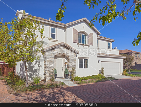 To use this stock image in your creative project, please select the size you need over to the right and click the "Add to Cart" button.
Your downloaded image will come with the Cutcaster watermark removed so don’t worry about the watermark you see on this page. Beautiful Newly Constructed Modern Home stock photo, Beautiful Newly Constructed Modern Home Among the Trees. by Andy Dean