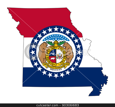 To use this stock image in your creative project, please select the size you need over to the right and click the "Add to Cart" button.
Your downloaded image will come with the Cutcaster watermark removed so don’t worry about the watermark you see on this page. State of Missouri flag map stock photo, State of Missouri flag map isolated on a white background, U.S.A. by Martin Crowdy