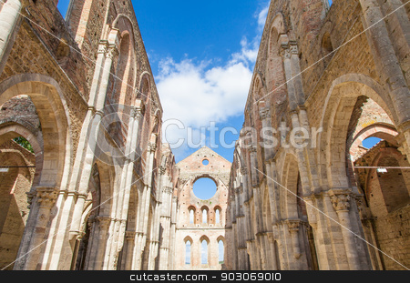 To use this stock image in your creative project, please select the size you need over to the right and click the "Add to Cart" button.
Your downloaded image will come with the Cutcaster watermark removed so don’t worry about the watermark you see on this page. San Galgano Abbey stock photo, Italy, Tuscany region. Medieval San Galgano Abbey. by Paolo Gallo