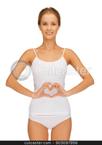 To use this stock image in your creative project, please select the size you need over to the right and click the "Add to Cart" button.
Your downloaded image will come with the Cutcaster watermark removed so don’t worry about the watermark you see on this page. woman forming heart shape on belly stock photo, picture of beautiful woman in cotton undrewear forming heart shape on belly . by Syda Productions