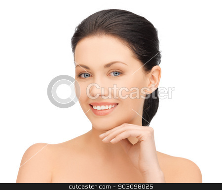 To use this stock image in your creative project, please select the size you need over to the right and click the "Add to Cart" button.
Your downloaded image will come with the Cutcaster watermark removed so don’t worry about the watermark you see on this page. face and hands of beautiful woman stock photo, bright closeup portrait picture of beautiful woman by Syda Productions