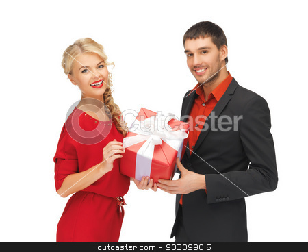 To use this stock image in your creative project, please select the size you need over to the right and click the "Add to Cart" button.
Your downloaded image will come with the Cutcaster watermark removed so don’t worry about the watermark you see on this page. man and woman with present stock photo, picture of man and woman with present by Syda Productions