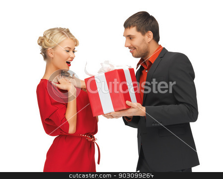 To use this stock image in your creative project, please select the size you need over to the right and click the "Add to Cart" button.
Your downloaded image will come with the Cutcaster watermark removed so don’t worry about the watermark you see on this page. man and woman with present stock photo, picture of man and woman with present by Syda Productions