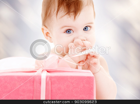 To use this stock image in your creative project, please select the size you need over to the right and click the "Add to Cart" button.
Your downloaded image will come with the Cutcaster watermark removed so don’t worry about the watermark you see on this page. baby boy with gift box stock photo, picture of baby boy with big gift box by Syda Productions