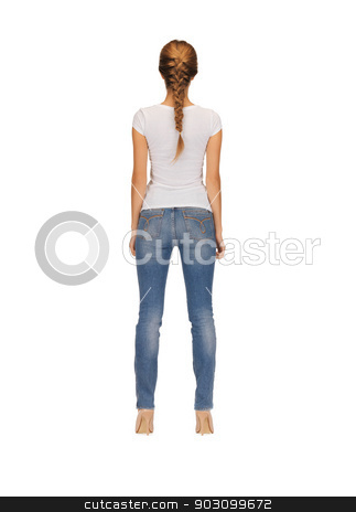 To use this stock image in your creative project, please select the size you need over to the right and click the "Add to Cart" button.
Your downloaded image will come with the Cutcaster watermark removed so don’t worry about the watermark you see on this page. rear view of woman in blank white t-shirt stock photo, rear view of woman in blank white t-shirt by Syda Productions
