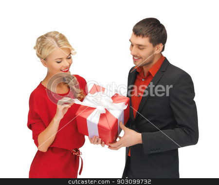 To use this stock image in your creative project, please select the size you need over to the right and click the "Add to Cart" button.
Your downloaded image will come with the Cutcaster watermark removed so don’t worry about the watermark you see on this page. man and woman with present stock photo, picture of man and woman with present by Syda Productions