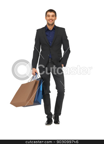 To use this stock image in your creative project, please select the size you need over to the right and click the "Add to Cart" button.
Your downloaded image will come with the Cutcaster watermark removed so don’t worry about the watermark you see on this page. handsome man in suit with shopping bags stock photo, picture of handsome man in suit with shopping bags. by Syda Productions