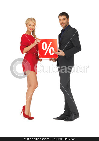 To use this stock image in your creative project, please select the size you need over to the right and click the "Add to Cart" button.
Your downloaded image will come with the Cutcaster watermark removed so don’t worry about the watermark you see on this page. man and woman with percent sign stock photo, bright picture of man and woman with percent sign by Syda Productions