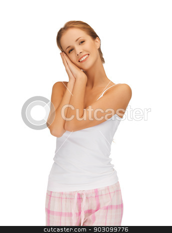 To use this stock image in your creative project, please select the size you need over to the right and click the "Add to Cart" button.
Your downloaded image will come with the Cutcaster watermark removed so don’t worry about the watermark you see on this page. woman in cotton pajamas making sleeping gesture stock photo, picture of woman in cotton pajamas making sleeping gesture by Syda Productions