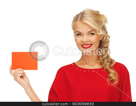 To use this stock image in your creative project, please select the size you need over to the right and click the "Add to Cart" button.
Your downloaded image will come with the Cutcaster watermark removed so don’t worry about the watermark you see on this page. lovely woman in red dress with note card stock photo, picture of lovely woman in red dress with note card by Syda Productions
