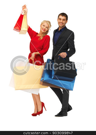 To use this stock image in your creative project, please select the size you need over to the right and click the "Add to Cart" button.
Your downloaded image will come with the Cutcaster watermark removed so don’t worry about the watermark you see on this page. man and woman with shopping bags stock photo, bright picture of man and woman with shopping bags by Syda Productions