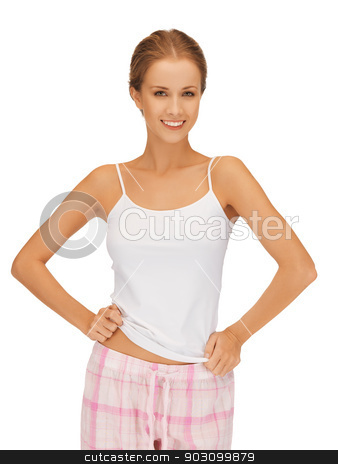 To use this stock image in your creative project, please select the size you need over to the right and click the "Add to Cart" button.
Your downloaded image will come with the Cutcaster watermark removed so don’t worry about the watermark you see on this page. happy and smiling woman in cotton pajamas stock photo, bright picture of happy and smiling woman in cotton pajamas by Syda Productions