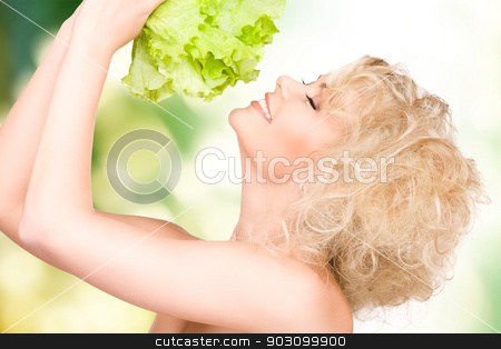To use this stock image in your creative project, please select the size you need over to the right and click the "Add to Cart" button.
Your downloaded image will come with the Cutcaster watermark removed so don’t worry about the watermark you see on this page. beautiful housewife with lettuce stock photo, bright picture of beautiful housewife with lettuce by Syda Productions