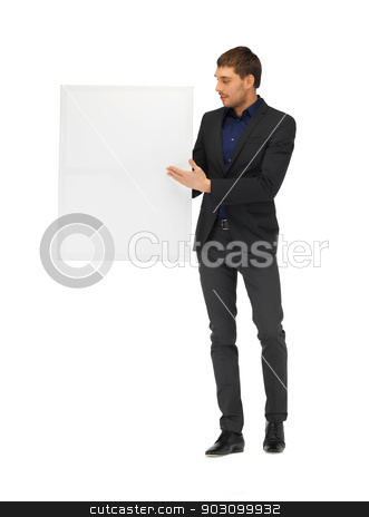 To use this stock image in your creative project, please select the size you need over to the right and click the "Add to Cart" button.
Your downloaded image will come with the Cutcaster watermark removed so don’t worry about the watermark you see on this page. handsome man in suit with a blank board stock photo, picture of handsome man in suit with a blank board. by Syda Productions