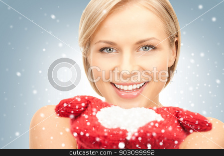 To use this stock image in your creative project, please select the size you need over to the right and click the "Add to Cart" button.
Your downloaded image will come with the Cutcaster watermark removed so don’t worry about the watermark you see on this page. beautiful woman in red mittens with snow stock photo, picture of beautiful woman in red mittens with snow. by Syda Productions