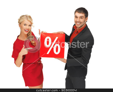 To use this stock image in your creative project, please select the size you need over to the right and click the "Add to Cart" button.
Your downloaded image will come with the Cutcaster watermark removed so don’t worry about the watermark you see on this page. man and woman with percent sign stock photo, bright picture of man and woman with percent sign by Syda Productions