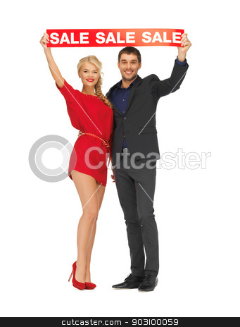 To use this stock image in your creative project, please select the size you need over to the right and click the "Add to Cart" button.
Your downloaded image will come with the Cutcaster watermark removed so don’t worry about the watermark you see on this page. man and woman with sale sign stock photo, bright picture of man and woman with sale sign by Syda Productions