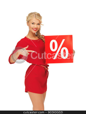 To use this stock image in your creative project, please select the size you need over to the right and click the "Add to Cart" button.
Your downloaded image will come with the Cutcaster watermark removed so don’t worry about the watermark you see on this page. lovely woman in red dress with percent sign stock photo, picture of lovely woman in red dress with percent sign by Syda Productions