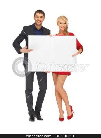 To use this stock image in your creative project, please select the size you need over to the right and click the "Add to Cart" button.
Your downloaded image will come with the Cutcaster watermark removed so don’t worry about the watermark you see on this page. couple holding big blank board stock photo, bright picture of couple holding big blank board by Syda Productions