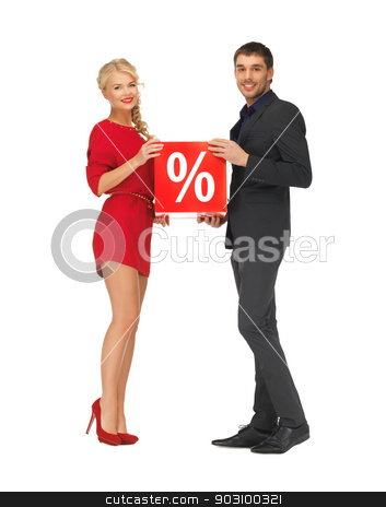 To use this stock image in your creative project, please select the size you need over to the right and click the "Add to Cart" button.
Your downloaded image will come with the Cutcaster watermark removed so don’t worry about the watermark you see on this page. man and woman with percent sign stock photo, bright picture of man and woman with percent sign by Syda Productions