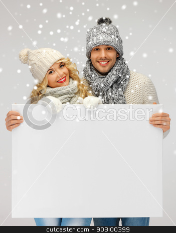 To use this stock image in your creative project, please select the size you need over to the right and click the "Add to Cart" button.
Your downloaded image will come with the Cutcaster watermark removed so don’t worry about the watermark you see on this page. couple in a winter clothes holding blank board stock photo, picture of family couple in a winter clothes holding blank board by Syda Productions