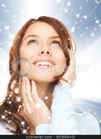 To use this stock image in your creative project, please select the size you need over to the right and click the "Add to Cart" button.
Your downloaded image will come with the Cutcaster watermark removed so don’t worry about the watermark you see on this page. beautiful woman stock photo, bright closeup portrait picture of beautiful woman by Syda Productions