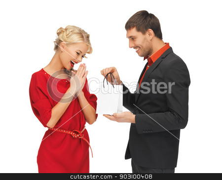 To use this stock image in your creative project, please select the size you need over to the right and click the "Add to Cart" button.
Your downloaded image will come with the Cutcaster watermark removed so don’t worry about the watermark you see on this page. man and woman with present stock photo, picture of man and woman with present by Syda Productions