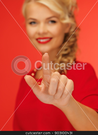 To use this stock image in your creative project, please select the size you need over to the right and click the "Add to Cart" button.
Your downloaded image will come with the Cutcaster watermark removed so don’t worry about the watermark you see on this page. woman in red dress pressing virtual button stock photo, picture of lovely woman in red dress pressing virtual button by Syda Productions