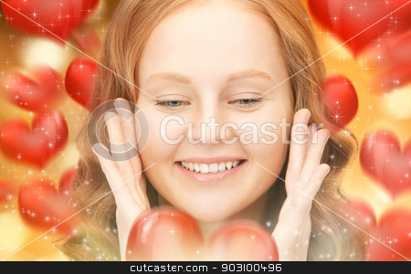 To use this stock image in your creative project, please select the size you need over to the right and click the "Add to Cart" button.
Your downloaded image will come with the Cutcaster watermark removed so don’t worry about the watermark you see on this page. beautiful woman stock photo, bright closeup portrait picture of beautiful woman. by Syda Productions
