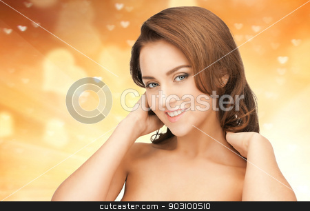 To use this stock image in your creative project, please select the size you need over to the right and click the "Add to Cart" button.
Your downloaded image will come with the Cutcaster watermark removed so don’t worry about the watermark you see on this page. beautiful woman stock photo, bright closeup portrait picture of beautiful woman. by Syda Productions