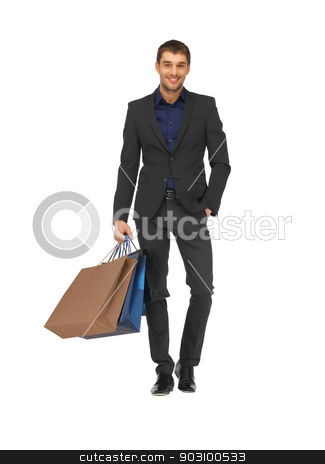To use this stock image in your creative project, please select the size you need over to the right and click the "Add to Cart" button.
Your downloaded image will come with the Cutcaster watermark removed so don’t worry about the watermark you see on this page. handsome man in suit with shopping bags stock photo, picture of handsome man in suit with shopping bags. by Syda Productions