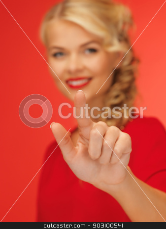 To use this stock image in your creative project, please select the size you need over to the right and click the "Add to Cart" button.
Your downloaded image will come with the Cutcaster watermark removed so don’t worry about the watermark you see on this page. woman in red dress pressing virtual button stock photo, picture of lovely woman in red dress pressing virtual button by Syda Productions