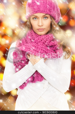 To use this stock image in your creative project, please select the size you need over to the right and click the "Add to Cart" button.
Your downloaded image will come with the Cutcaster watermark removed so don’t worry about the watermark you see on this page. beautiful woman in winter hat stock photo, picture of beautiful woman in winter hat. by Syda Productions