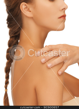 To use this stock image in your creative project, please select the size you need over to the right and click the "Add to Cart" button.
Your downloaded image will come with the Cutcaster watermark removed so don’t worry about the watermark you see on this page. woman's hand and shoulder stock photo, closeup picture of woman's hand and shoulder by Syda Productions