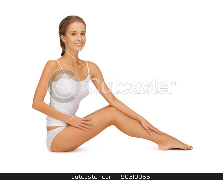 To use this stock image in your creative project, please select the size you need over to the right and click the "Add to Cart" button.
Your downloaded image will come with the Cutcaster watermark removed so don’t worry about the watermark you see on this page. woman in cotton undrewear touching her legs stock photo, picture of beautiful woman in cotton undrewear touching her legs by Syda Productions