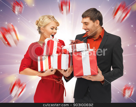 To use this stock image in your creative project, please select the size you need over to the right and click the "Add to Cart" button.
Your downloaded image will come with the Cutcaster watermark removed so don’t worry about the watermark you see on this page. man and woman with gift boxes stock photo, picture of man and woman with gift boxes by Syda Productions