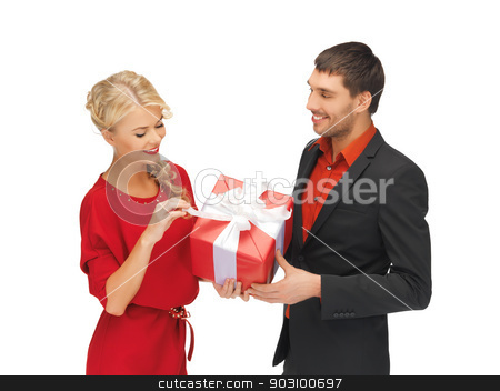 To use this stock image in your creative project, please select the size you need over to the right and click the "Add to Cart" button.
Your downloaded image will come with the Cutcaster watermark removed so don’t worry about the watermark you see on this page. man and woman with present stock photo, picture of man and woman with present by Syda Productions