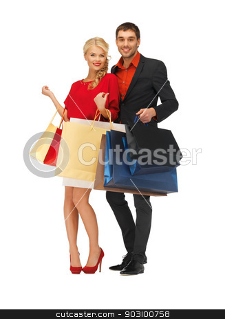To use this stock image in your creative project, please select the size you need over to the right and click the "Add to Cart" button.
Your downloaded image will come with the Cutcaster watermark removed so don’t worry about the watermark you see on this page. man and woman with shopping bags stock photo, bright picture of man and woman with shopping bags by Syda Productions