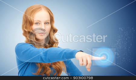 To use this stock image in your creative project, please select the size you need over to the right and click the "Add to Cart" button.
Your downloaded image will come with the Cutcaster watermark removed so don’t worry about the watermark you see on this page. businesswoman working with touch screen stock photo, picture of businesswoman working with touch screen by Syda Productions