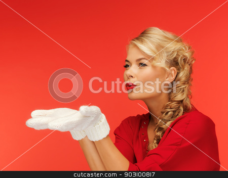 To use this stock image in your creative project, please select the size you need over to the right and click the "Add to Cart" button.
Your downloaded image will come with the Cutcaster watermark removed so don’t worry about the watermark you see on this page. woman holding something on the palms stock photo, lovely woman in red dress and white mittens holding something on the palms by Syda Productions