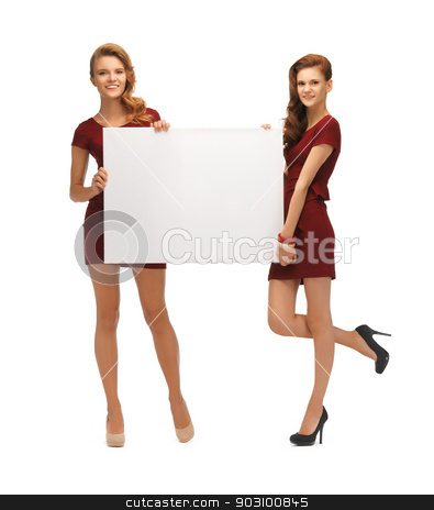 To use this stock image in your creative project, please select the size you need over to the right and click the "Add to Cart" button.
Your downloaded image will come with the Cutcaster watermark removed so don’t worry about the watermark you see on this page. two teenage girls in red dresses with blank board stock photo, picture of two teenage girls in red dresses with blank board by Syda Productions